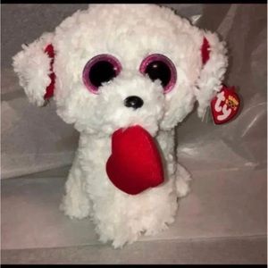 NEW VALENTINE HEART BEANIE BOOS TY HONEY BUN